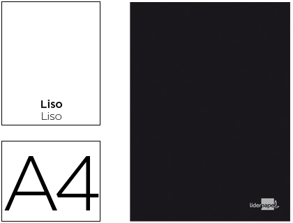 LIBRETA LIDERPAPEL TAPA NEGRA A4 80 HOJAS 60G/M2 LISO CON DOBLE MARGEN