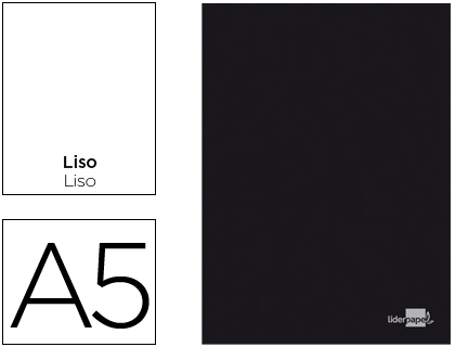 LIBRETA LIDERPAPEL TAPA NEGRA A5 80 HOJAS 60G/M2 LISO CON DOBLE MARGEN