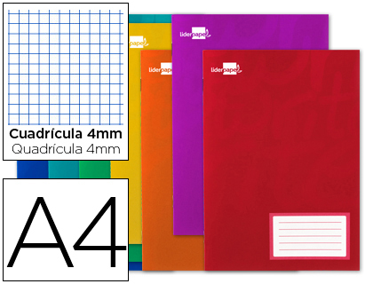 LIBRETA LIDERPAPEL WRITE A4 32 HOJAS 60G/M2 CUADRO 4MM CON MARGEN