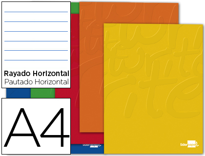 LIBRETA LIDERPAPEL WRITE A4 80 HOJAS 60G/M2 HORIZONTAL CON DOBLE MARGEN