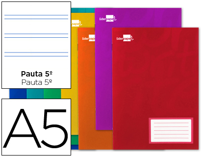 LIBRETA LIDERPAPEL WRITE A5 32 HOJAS 60G/M2CUADRO PAUTA 5ª 2.5MM CON MARGEN