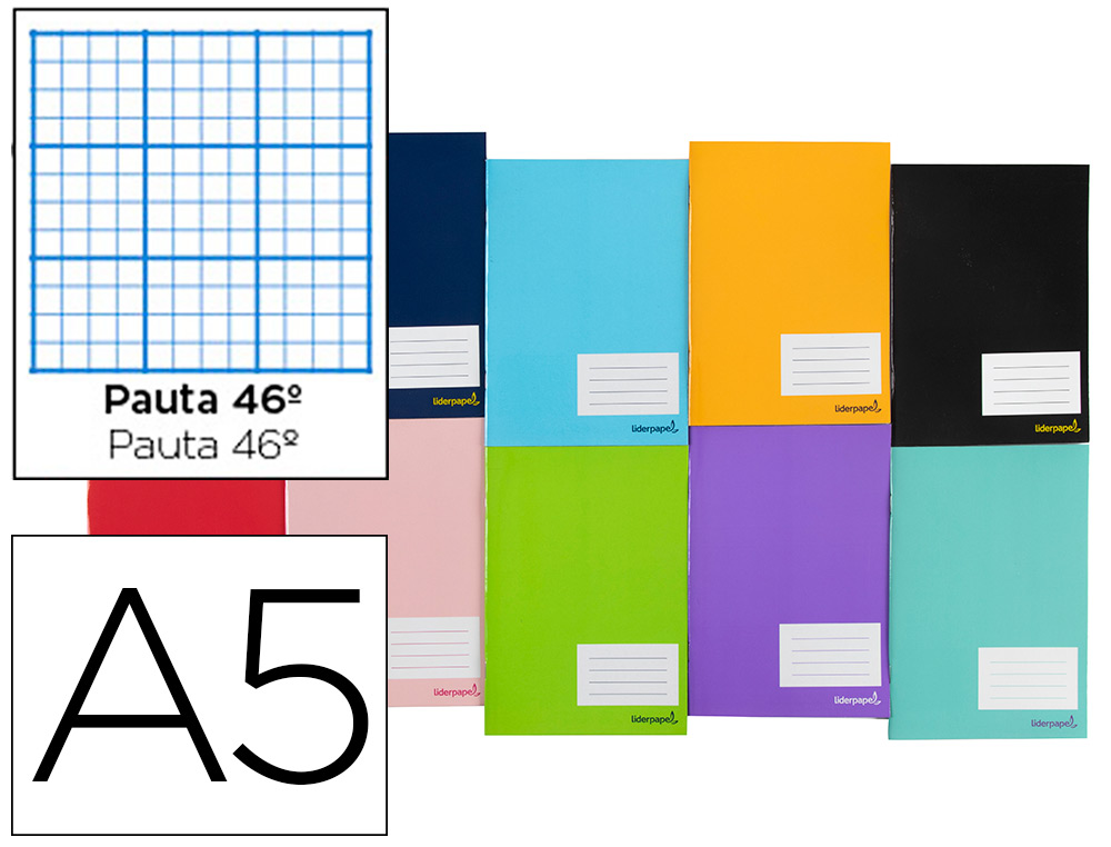 LIBRETA LIDERPAPEL WRITE A5 32 HOJAS 60 G/M2 RAYADO Nº 46 COLORES SURTIDOS