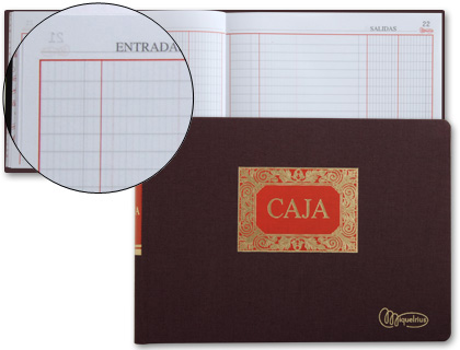 LIBRO MIQUELRIUS CUARTO APAISADO 100 HOJAS CAJA ENTRADA Y SALIDA