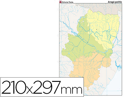 MAPA MUDO COLOR DIN A4 ARAGON POLITICO