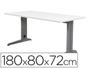 [2003AC04] MESA DE OFICINA ROCADA METAL 2003AC04 ALUMINIO /BLANCO 180X80 CM