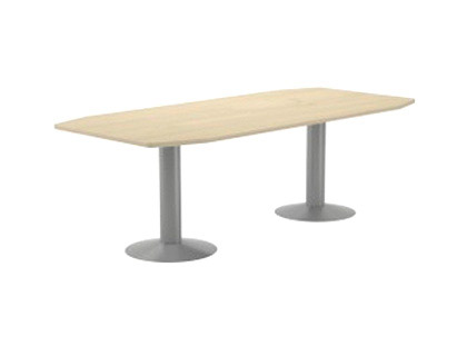 MESA DE REUNION ROCADA MEETING 3003AT04 ESTRUCTURA COLUMNA DOBLE ACERO GRIS TABLERO MADERA BLANCO