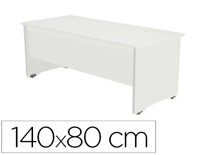 MESA OFICINA ROCADA SERIE WORK 140X80 CM ACABADO AW04 BLANCO/BLANCO