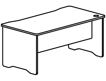 MESA OFICINA ROCADA SERIE WORK 160X80 ACABADO AA01 HAYA/HAYA