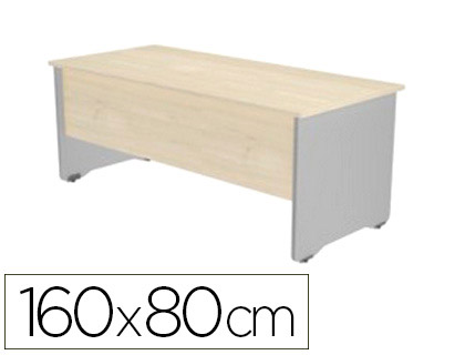 MESA OFICINA ROCADA SERIE WORK 160X80 CM ACABADO AN04 GRIS/BLANCO