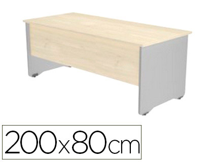 MESA OFICINA ROCADA SERIE WORK 200X80 CM ACABADO AN04 GRIS/BLANCO