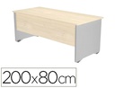 [2004AN04V24] MESA OFICINA ROCADA SERIE WORK 200X80 CM ACABADO AN04 GRIS/BLANCO