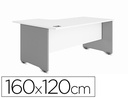 [2053AN04V24] MESA ROCADA SERIE WORK 160X120 CM IZQUIERDA ACABADO AN04 GRIS/BLANCO