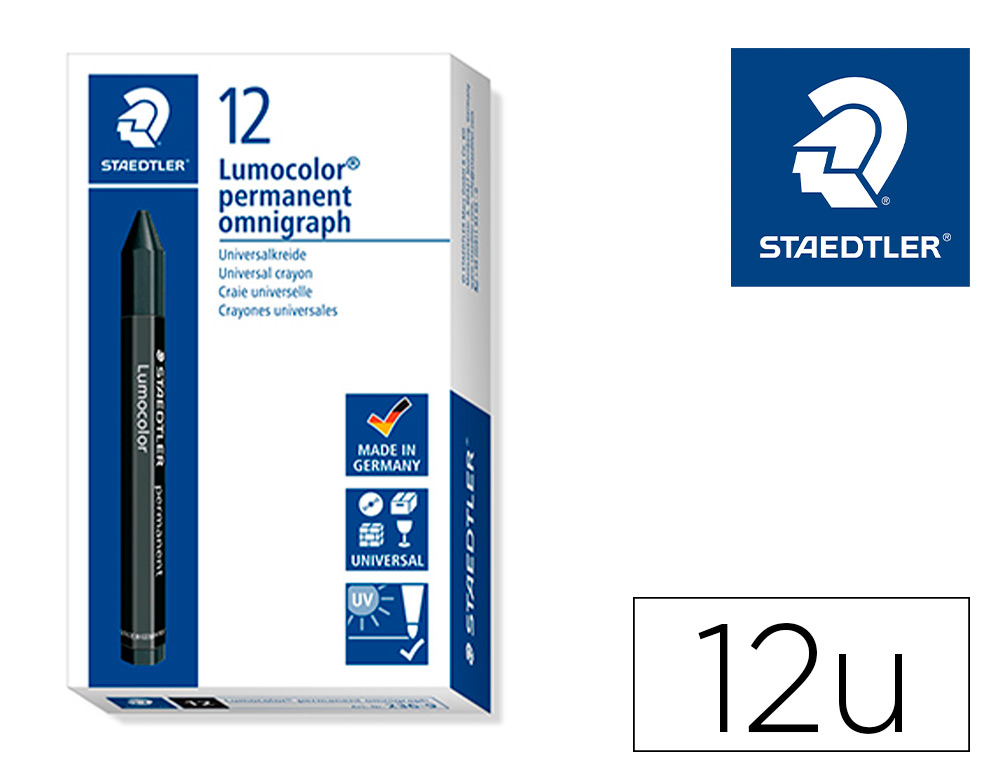 MINAS STAEDTLER PARA MARCAR NEGRO LUMOCOLOR PERMANENTE OMNIGRAPH 236 CAJA DE 12 UNIDADES