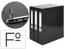 [MD32] MODULO LIDERPAPEL 3 ARCHIVADORES FOLIO 2 ANILLAS MIXTAS 40MM NEGRO