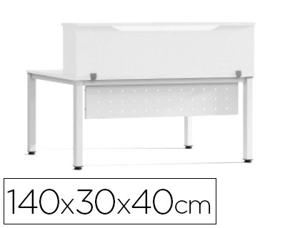 MOSTRADOR DE ALTILLO ROCADA VALIDO PARA MESAS WORK METAL EXECUTIVE 140X30X40 CM ACABADO AW04 BLANCO/BLANCO