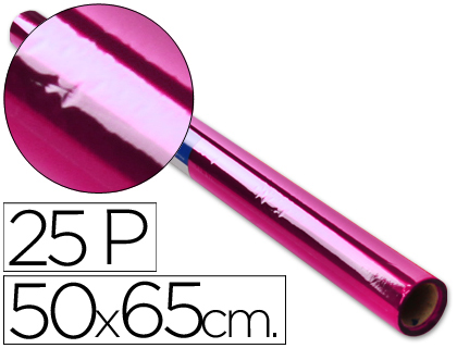 PAPEL CELOFAN ROLLO TREPADO ROSA 25 HOJAS DE 50X65 CM