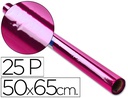 [12504] PAPEL CELOFAN ROLLO TREPADO ROSA 25 HOJAS DE 50X65 CM