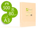 [KF18003] PAPEL COLOR Q-CONNECT DIN A3 80GR CREMA PAQUETE DE 500 HOJAS