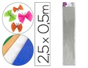 [CP21] PAPEL CRESPON LIDERPAPEL 50 CM X 2.5M METALIZADO PLATA