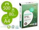 [NAUTILUS CLASSIC] PAPEL FOTOCOPIADORA NAUTILUS DIN A4 80 GRAMOS PAQUETE DE 500 HOJAS 100% RECICLADO