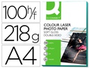 [KF01935] PAPEL Q-CONNECT FOTO GLOSSY DIN A4 PARA FOTOCOPIADORAS E IMPRESORAS LASER PAQUETE DE 100 HOJAS DE 218 GR