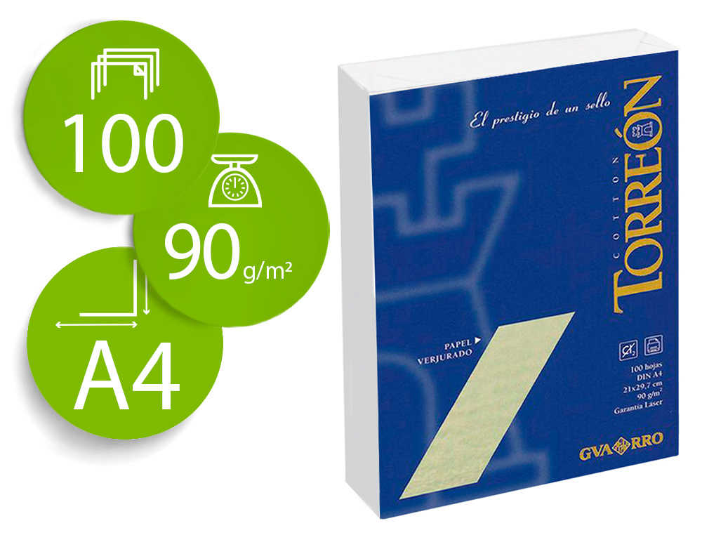 PAPEL TORREON BLANCO A4 90 GR PAQUETE DE 100 HOJAS