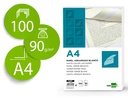 [VJ01] PAPEL VERJURADO LIDERPAPEL A4 90G/M2 BLANCO PAQUETE DE 100 HOJAS