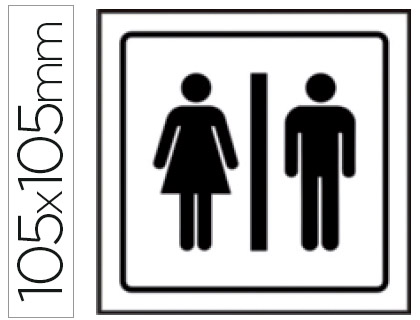PICTOGRAMA SYSSA SEÑAL DE ASEOS CABALLEROS-SEÑORAS EN PVC 105X105 MM