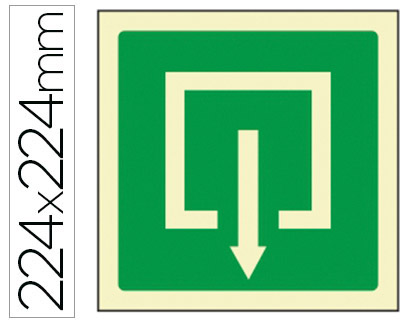PICTOGRAMA SYSSA SEÑAL DE SALIDA EN PVC FOTOLUMINISCENTE 224X224 MM