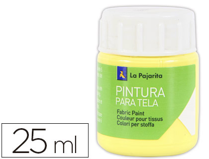 PINTURA PARA TELA LA PAJARITA AMARILLO CLARO 25 ML