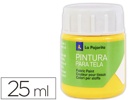 PINTURA PARA TELA LA PAJARITA AMARILLO REAL 25 ML