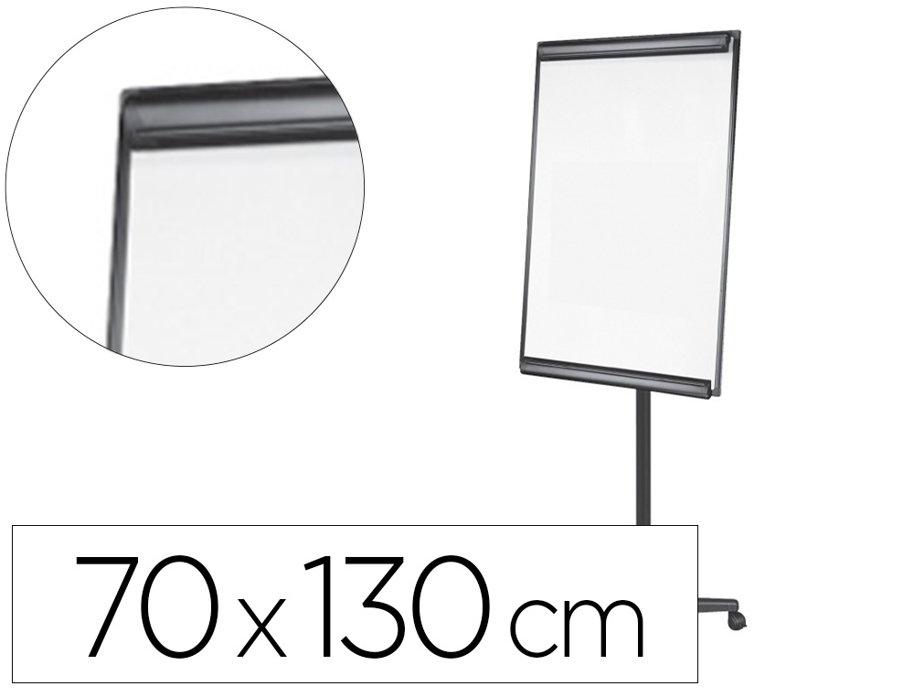 PIZARRA MOVIL Q-CONNECT CON RUEDAS PARA CONFERENCIAS TABLERO LACADO BLANCO APTA PARA ESCRITURA DIRECTA Y BLOC