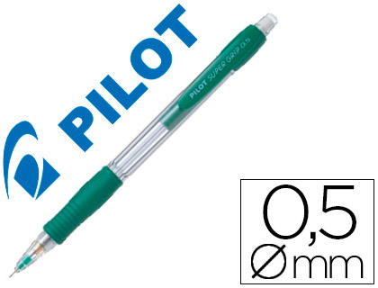PORTAMINAS PILOT SUPER GRIP VERDE 0,5 MM SUJECION DE CAUCHO