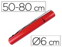 [PP08] PORTAPLANOS PLASTICO LIDERPAPEL DIAMETRO 6 CM EXTENSIBLE HASTA 80 ROJO