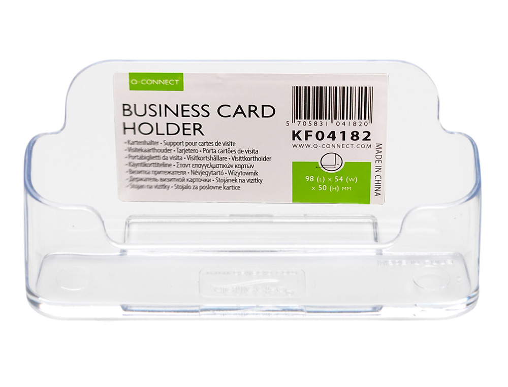 PORTATARJETAS DE VISITA Q-CONNECT METACRILATO CRISTAL