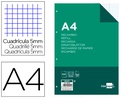 [RA01] RECAMBIO LIDERPAPEL A4 100 HOJAS 100G/M2 CUADRO 5MM CON DOBLE MARGEN 4 TALADROS