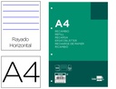 [RE06] RECAMBIO LIDERPAPEL A4 100 HOJAS 100 G/M2 RAYADO HORIZONTAL 4 TALADROS BANDAS DE 5 COLORES