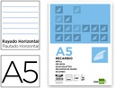 [RE02] RECAMBIO LIDERPAPEL A5 120 HOJAS 80G/M2 HORIZONTAL SIN MARGEN 6 TALADROS BANDAS DE 5 COLORES