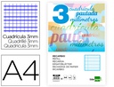 [RF23] RECAMBIO LIDERPAPEL A4 PAUTAGUIA 100 HOJAS 75 G CUADRICULADO PAUTADO 3 MM CON MARGEN 4 TALADROS