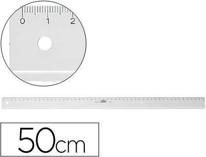 REGLA M+R 50 CM PLASTICO TRANSPARENTE