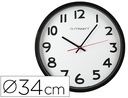 [KF15592] RELOJ Q-CONNECT DE PARED PLASTICO OFICINA REDONDO 34 CM MARCO NEGRO