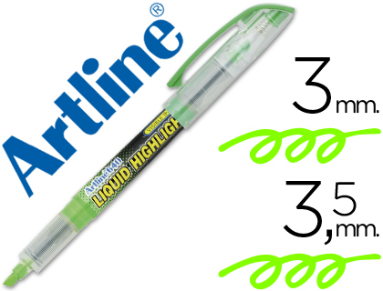 ROTULADOR ARTLINE FLUORESCENTE EK-640 VERDE PUNTA BISELADA