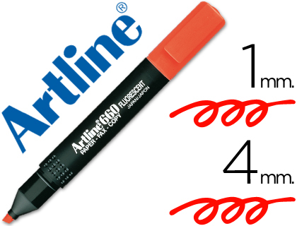 ROTULADOR ARTLINE FLUORESCENTE EK-660 ROJO PUNTA BISELADA