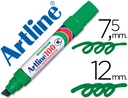 [100-V] ROTULADOR ARTLINE MARCADOR PERMANENTE 100 VERDE PUNTA BISELADA