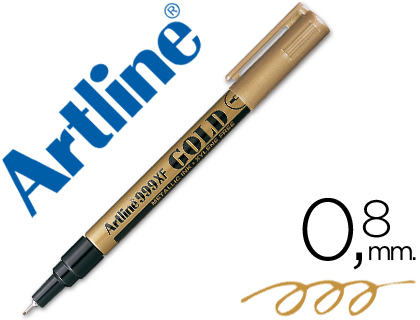 ROTULADOR ARTLINE MARCADOR PERMANENTE TINTA METALICA EK-999 ORO PUNTA REDONDA 0.8 MM