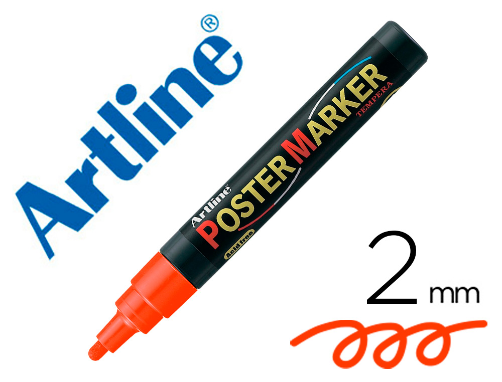 ROTULADOR ARTLINE POSTER MARKER EPP-4-NAR FLU PUNTA REDONDA 2 MM COLOR NARANJA FLUOR