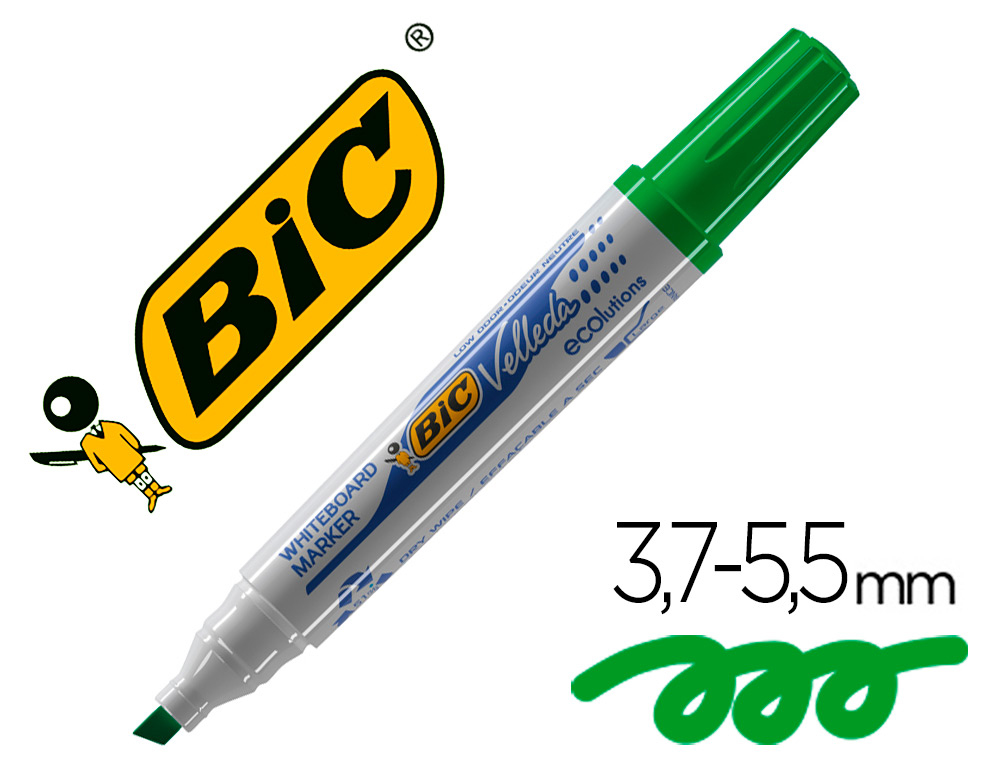 ROTULADOR BIC VELLEDA PARA PIZARRA VERDE PUNTA BISELADA 5,9 MM