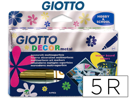 ROTULADOR GIOTTO DECOR METAL CAJA DE 5 UNIDADES COLORES SURTIDOS