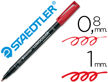 ROTULADOR STAEDTLER LUMOCOLOR RETROPROYECCION PUNTA DE FIBRAPERMANENTE 317-2 ROJO PUNTA MEDIA REDONDA 0.8-1 MM