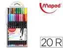 [749151] ROTULADOR MAPED PUNTA DE METAL GRAPH PEPS FINE LINER ESTUCHE DE 20 COLORES SURTIDOS